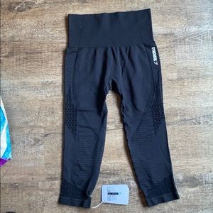 Seamless Energy High Waisted Crop Legging - Black